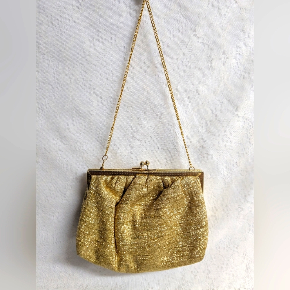 Vintage Gold Metallic Evening Bag